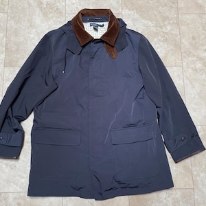 Vintage Polo Jacket Ralph Lauren Blue Corduroy Collar Hood 90&#39;s Men&#39;s Large