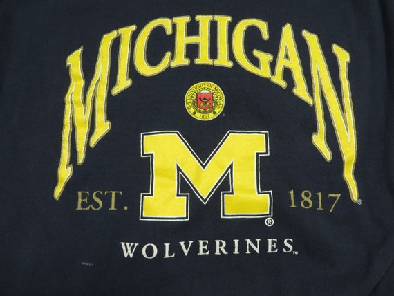 Vintage Michigan Sweatshirt Blue Wolverines Nutme… - image 3
