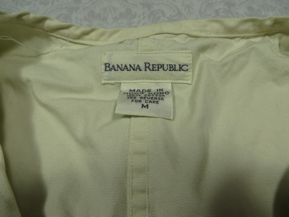 Vintage Banana Republic Vest White Khaki Pockets … - image 4