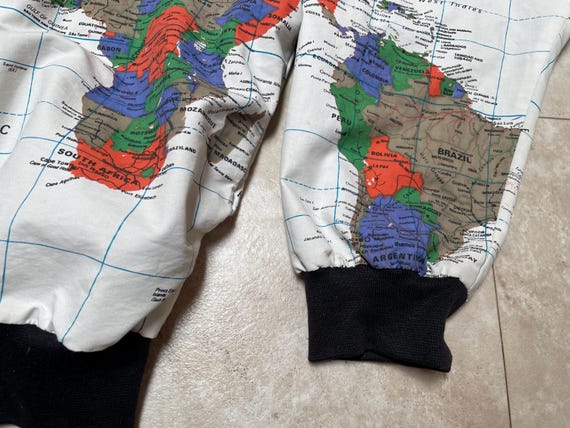 Vintage Kuckenbecker Koats World Map Jacket Bomber Print