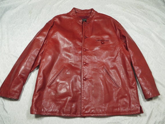 Vintage Calugi E Giannelli Jacket Red Leather 90'… - image 2