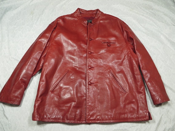 Vintage Calugi E Giannelli Jacket Red Leather 90'… - image 2