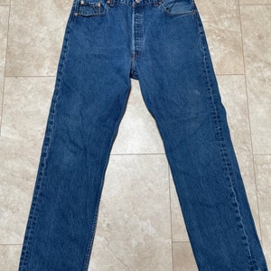 Vintage Levi&#39;s 501xx Jeans: 90s Blue Denim, Made in USA (38x33)