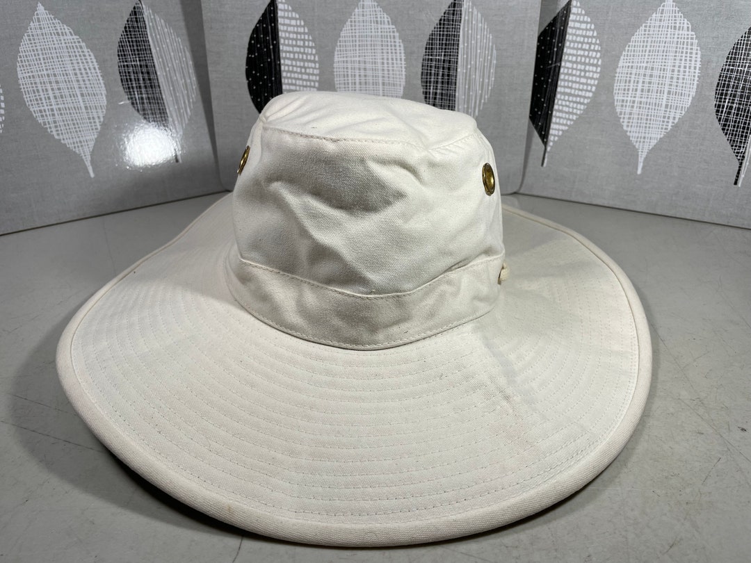 Vintage Tilley Hat White Bucket Packable 90s Made in Canada Etsy