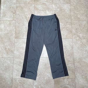 Vintage Adidas Pants Track Stripe Y2K Black Grey 2000&#39;s Men&#39;s Small