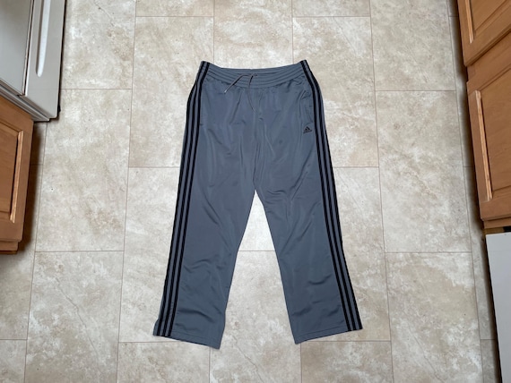 Vintage Adidas Pants Track Stripe Y2K Black Grey 2000's Men's