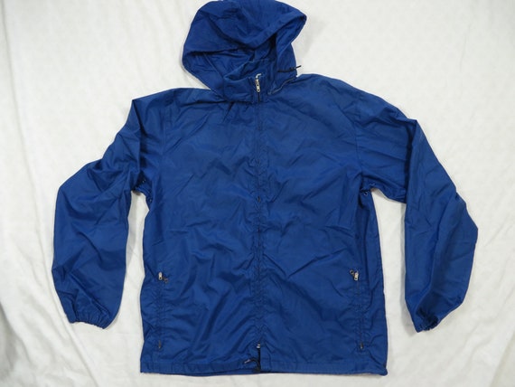 Vintage REI Jacket Blue Windbreaker Hood 70's Men… - image 2