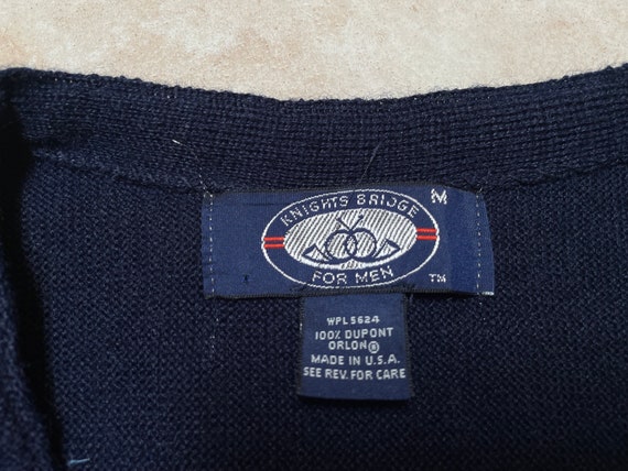 Vintage Knights Bridge Cardigan Sweater Blue Knit… - image 3