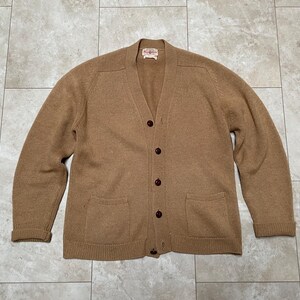 ヴィンテージ　英国製Alan Paine ベージュ キャメル　カーディガン 38 Vintage Alan Paine Camel Hair Cardigan - Men's Knit Sweater - Etsy