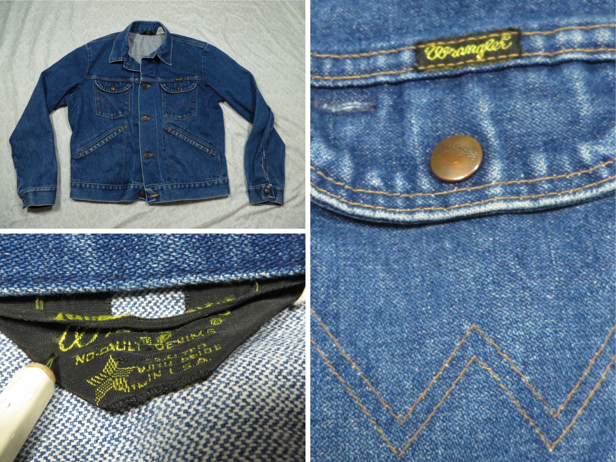 Vintage Wrangler Jean Jacket 14oz Denim 74126PW 70's - Etsy UK Vintage Wrangler Jean Jacket 14oz Denim 74126PW 70's - Etsy UK