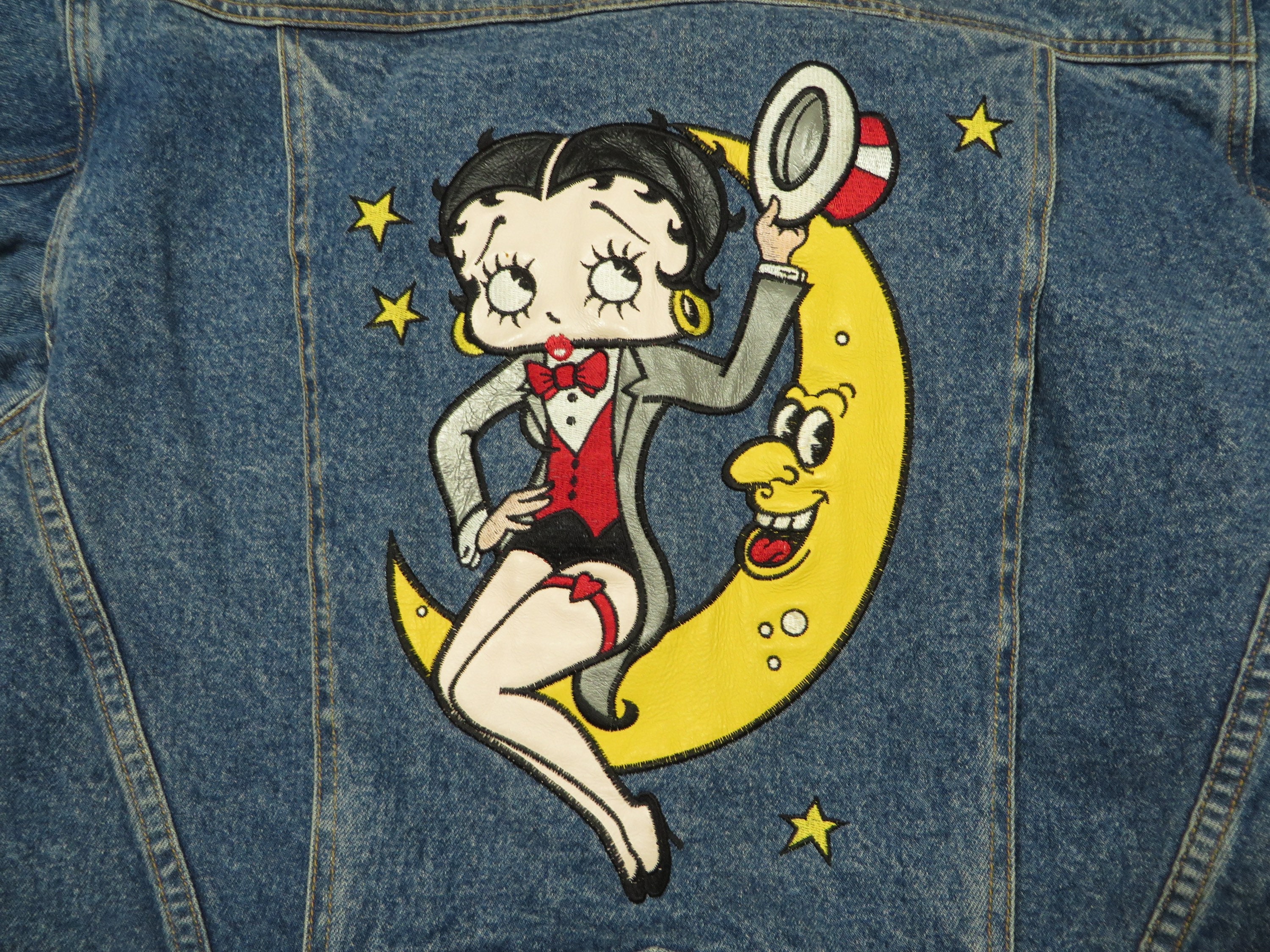 Vintage Betty Boop Denim Jacket Excelled Embroidered Appliqué - Etsy