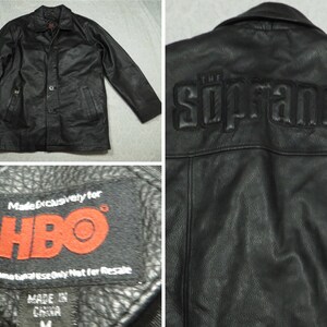 Vintage the Sopranos Leather Jacket Black HBO Promo 90's Men's
