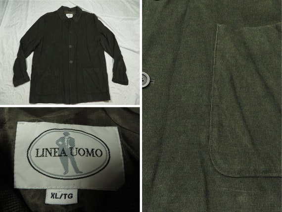 Vintage Linea Uomo Coat Dress Chore Jacket Green … - image 1