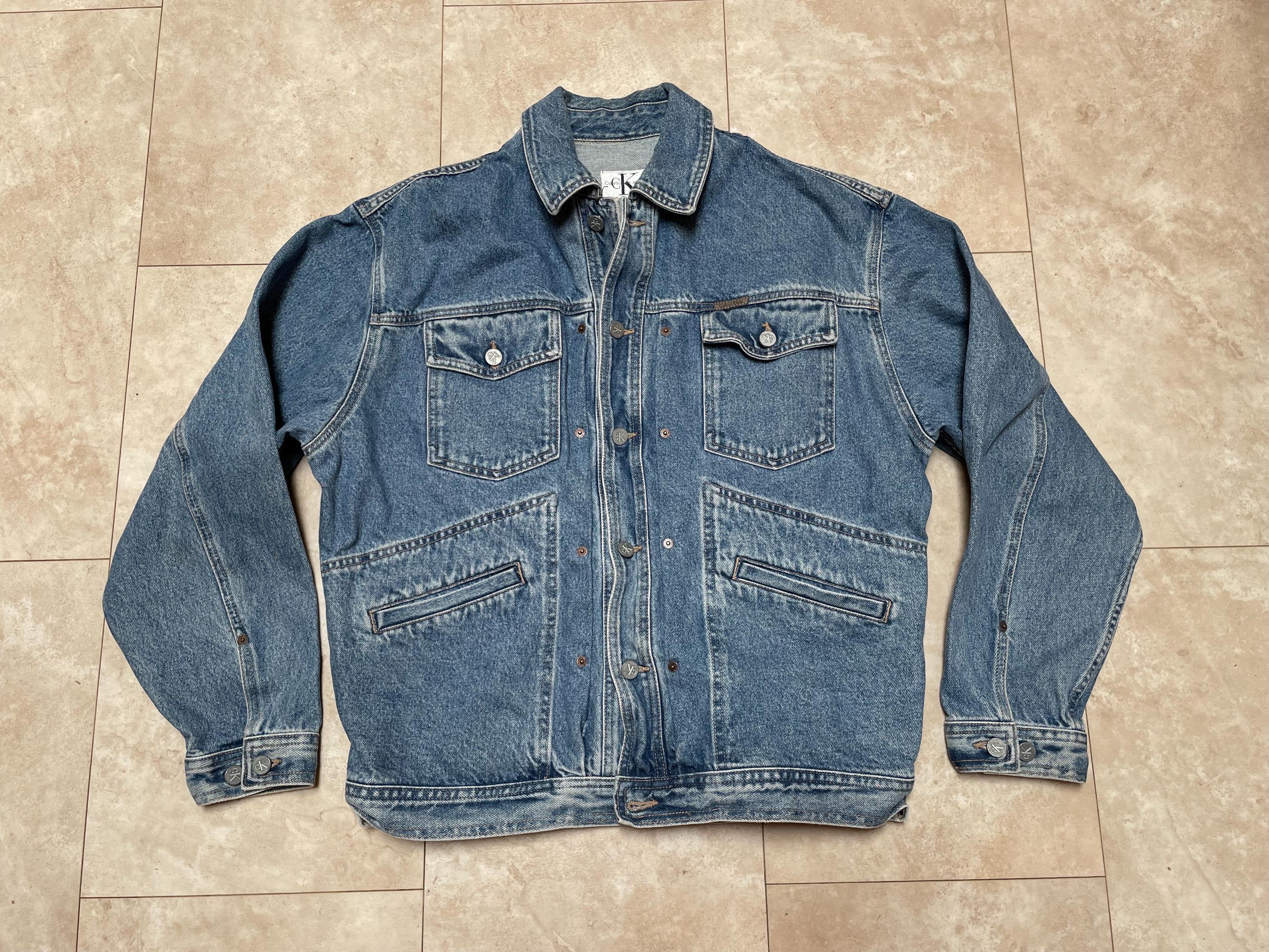 Vintage Calvin Klein Denim Jacket Double Stonewash Light