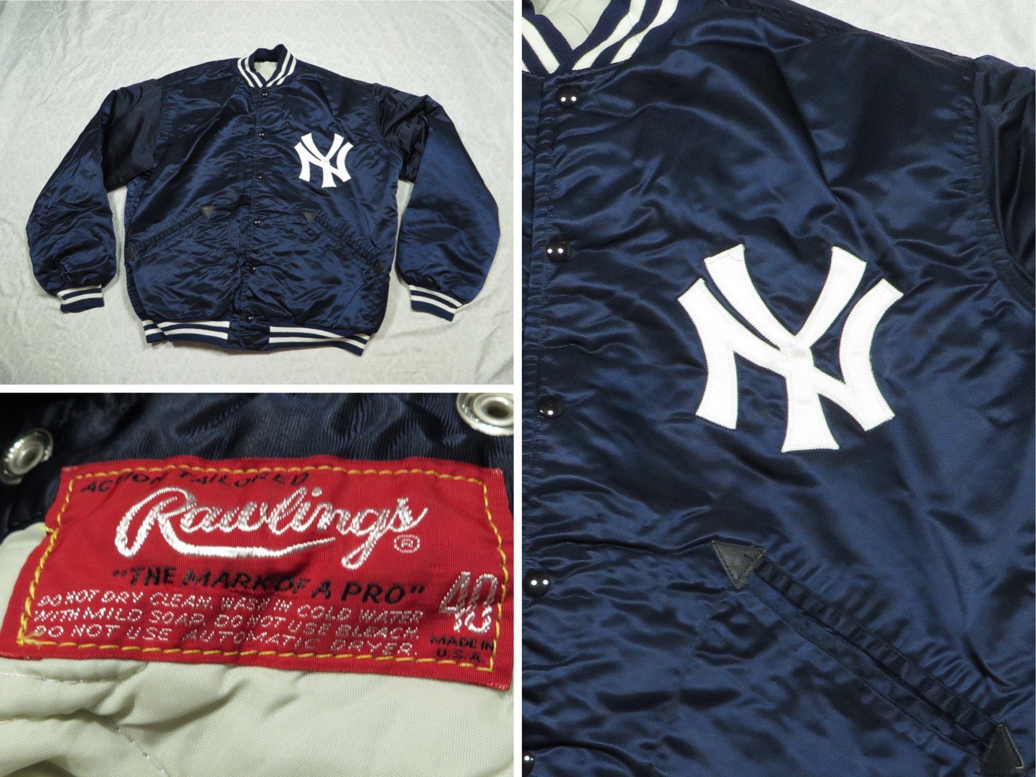 Vintage New York Yankees Nylon Starter Jacket Size Medium – Thrift