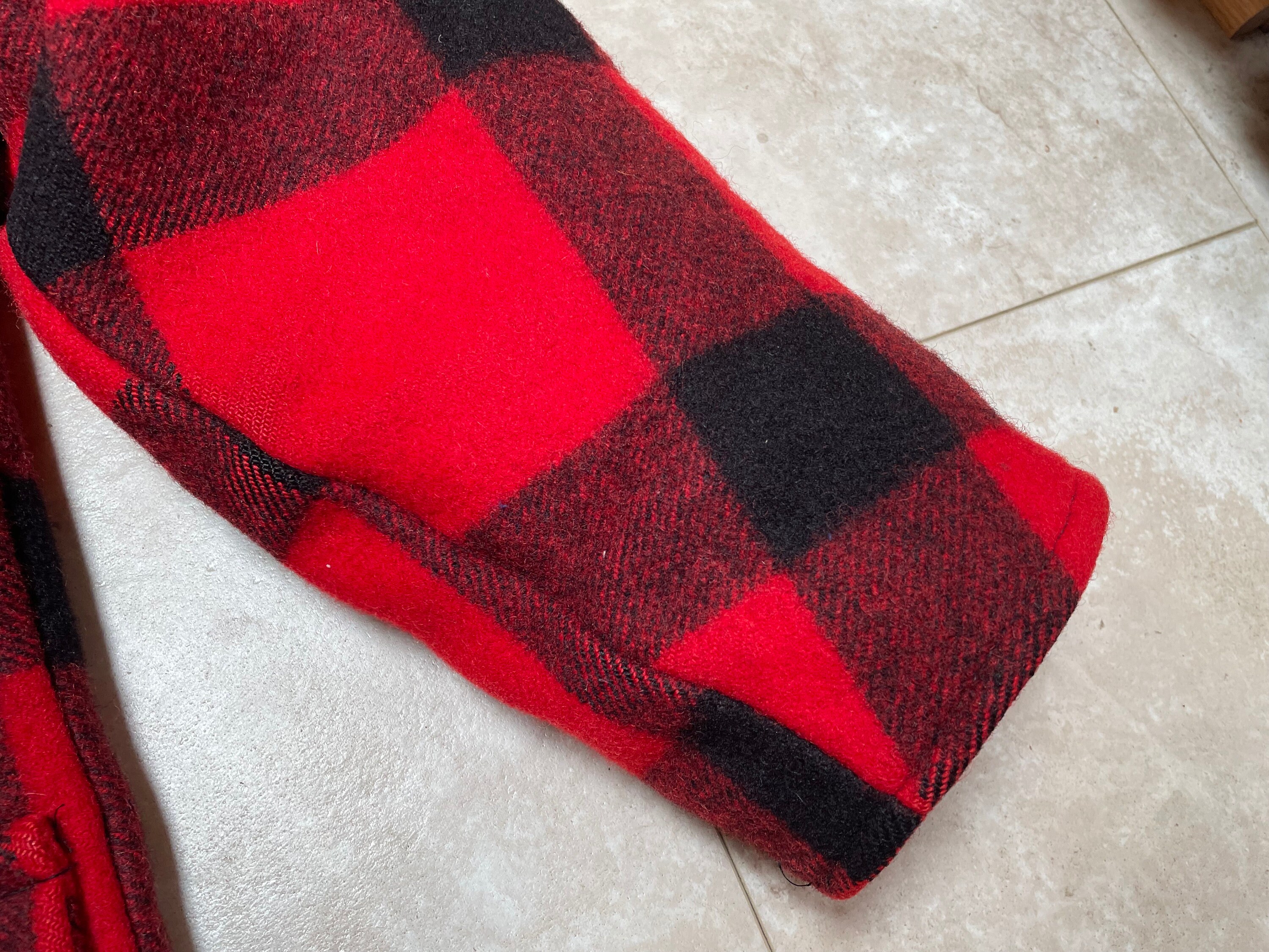 Vintage Eddie Bauer Wool Coat: Buffalo Plaid Down Liner, Men