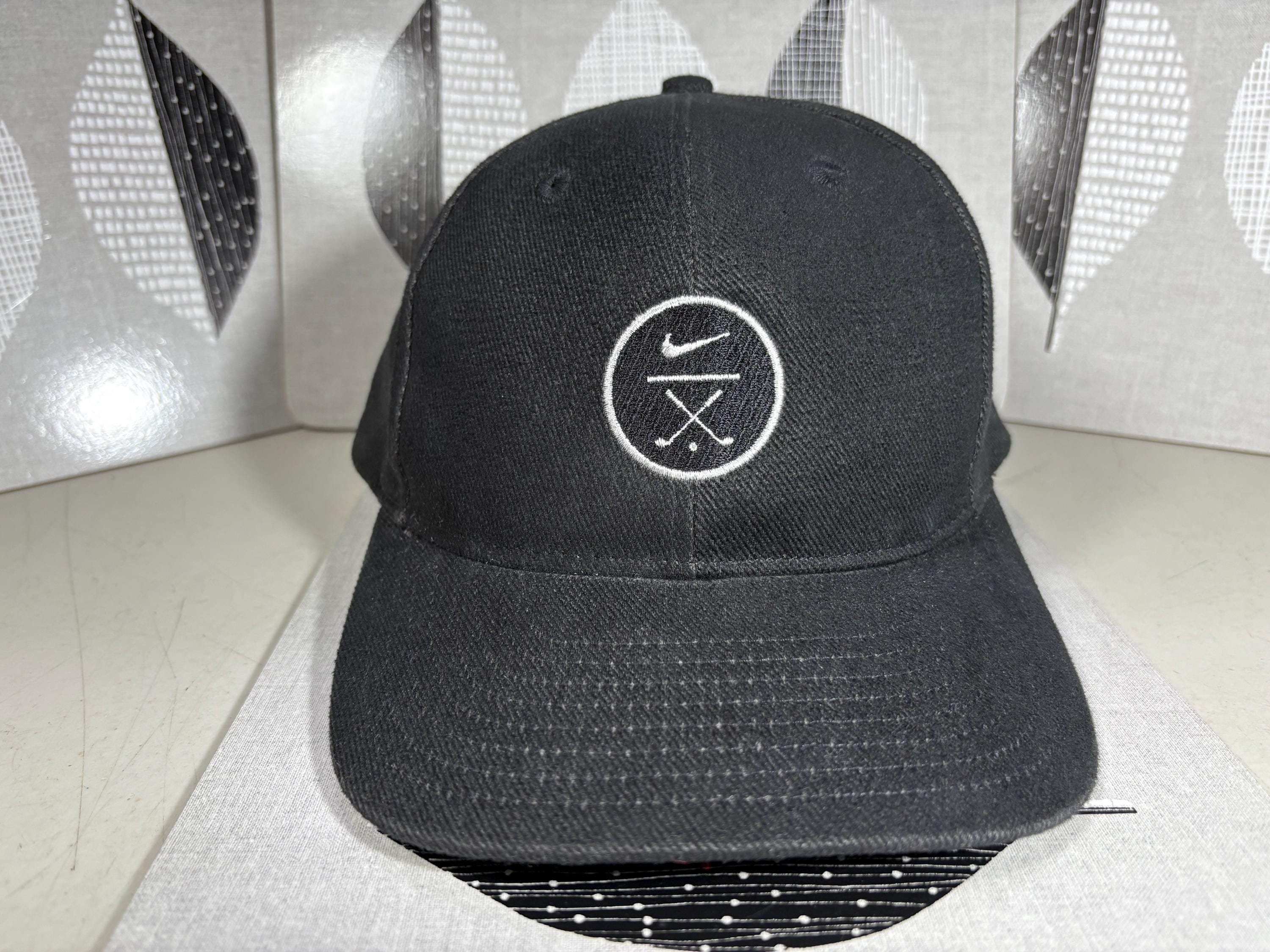 Vintage Nike Golf Black White Logo Strapback Y2k 2000's One Size