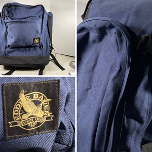 Vintage Eddie Bauer Backpack 90's Blue Bag Pack Large India