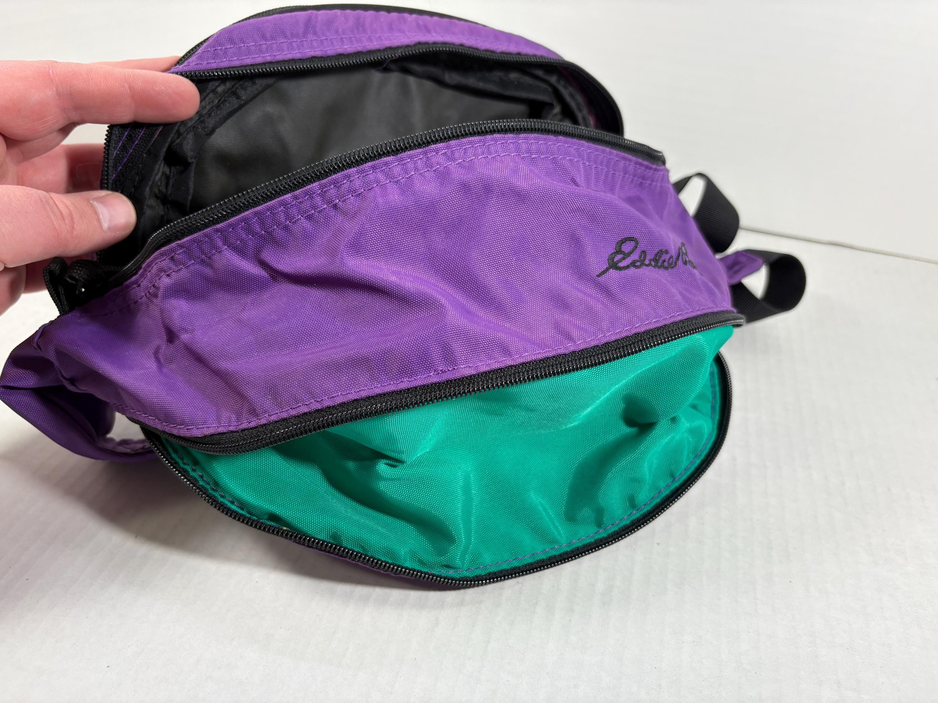 Vintage Eddie Bauer Fanny Pack Purple Expandable Waist Lumbar Bag