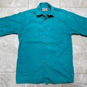 Vintage Banana Republic Shirt Blue Button Down Short Sleeve 80’s Men’s Medium