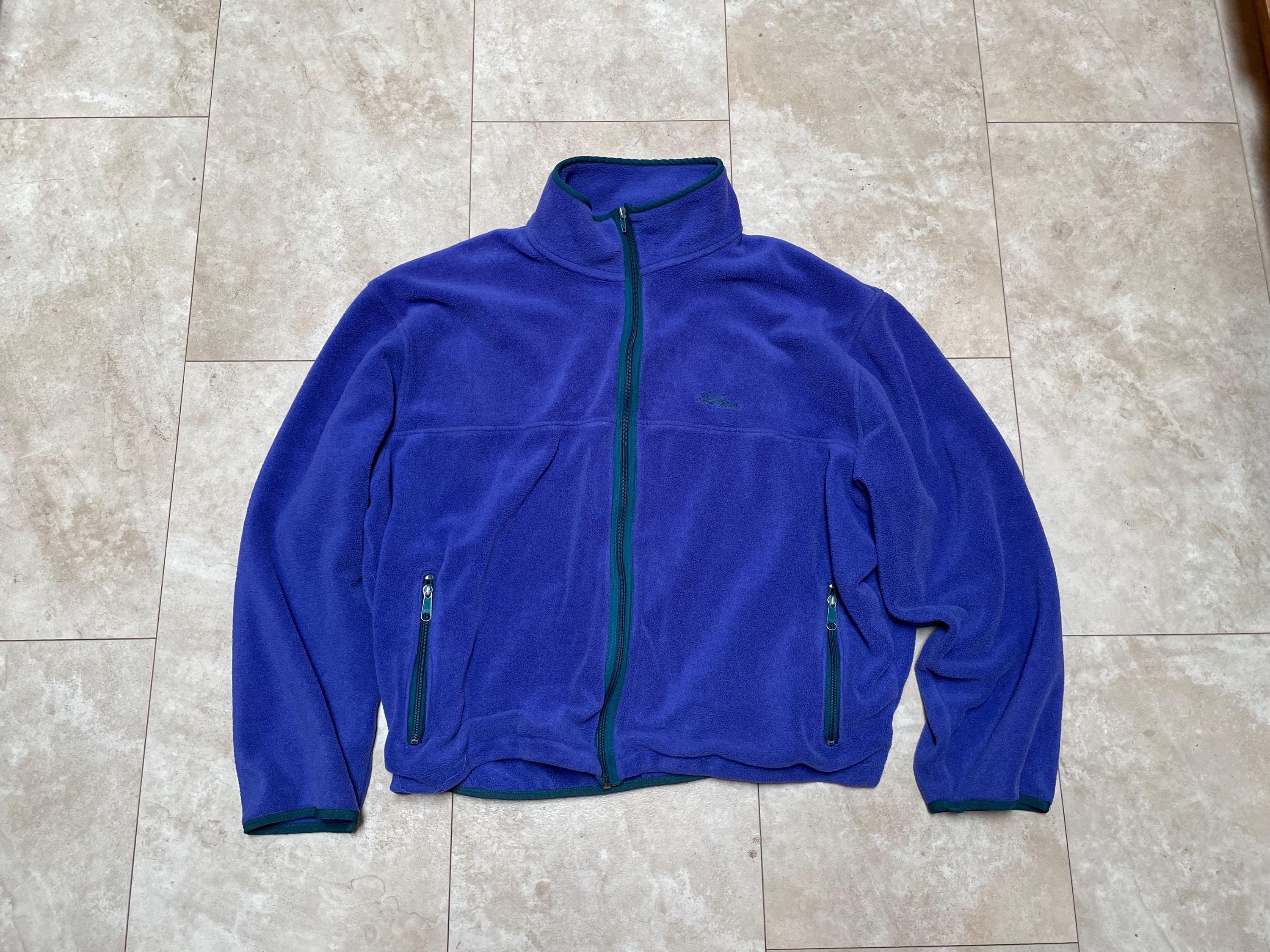 Vintage L.l.bean Fleece Blue Purple Zip up Jacket 90 display picture 1