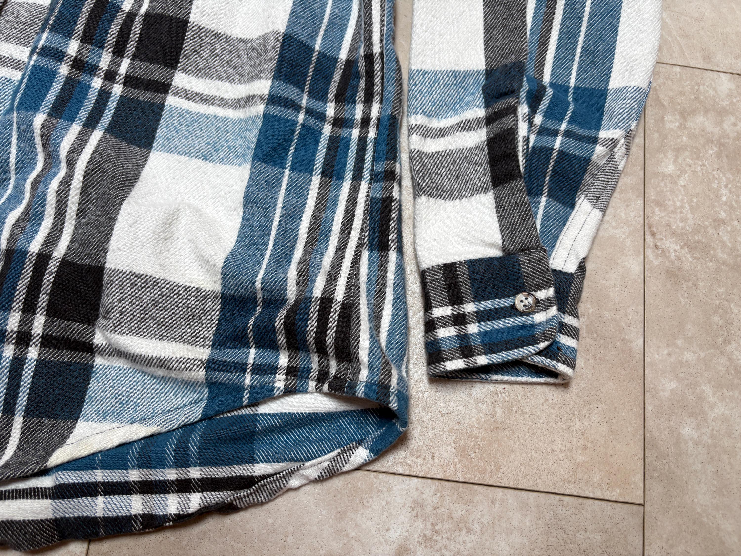 Vintage St John's Bay Flannel: Shirt Big Mac Blue White Plaid