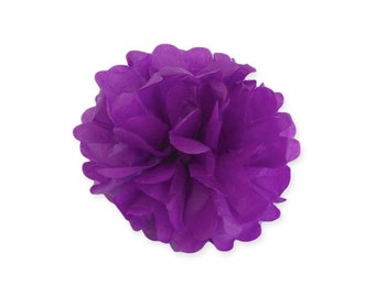 6 Inch Purple Tissue Pom Poms - Paper Party Decor Decoration Supplies
