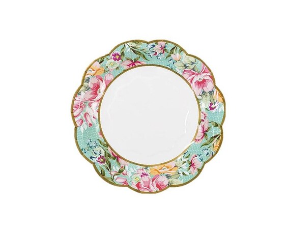 Truly Scrumptious Vintage Floral Paper Plates, Small, Tableware, Tea Party, Garden Party, Talking Tables Il_570xn