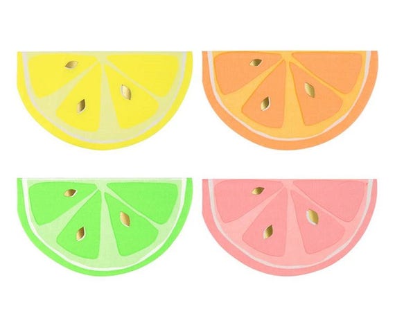 Neon Citrus Napkins, Meri Meri Fruit Collection, Party Supplies Il_570xn