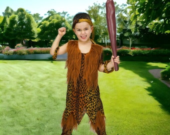 Cave boy costume,  Savage Kids Tribal Primitive, Caveman Costume, Explorer Costume, Tribal costume, Fancy dress up, Halloween savage,Pioneer