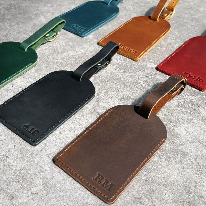 Leather Luggage Tags Personalized - Etsy