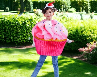 Kid real Cupcake Costume, Ice Cream Cup Cake costume, Colorful Halloween costumes, Funny cosplay, sweet costume, fancy costume, Carnival