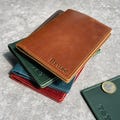 Personalized Name Leather Passport Cover, Custom Leather Passport Holder, Engraved Luggage Tag&Passport Case, Personalized Passport Wallet product logo