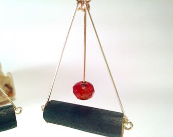 Emerald Driftwood Trapeze earrings