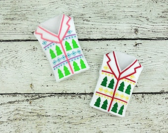 Ugly Christmas Vest for Holiday Elf Doll, Christmas Elf Clothing and Props