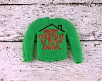 Handmade Elf Sweater Shirt, Christmas Elf Wardrobe Clothing and Props, Elf Costumes and traditions