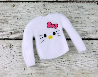 Christmas Elf Kitty Sweater, Cute cat Sweater, Christmas elf Clothing and Props