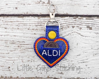 ALDI Quarter Keeper Key Chain, Lover Aldi Quarter Holder Key Fob, Coin Holder Key Chain, Cart Key Chain, Gift For Her, Gift for Him,