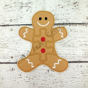 Gingerbread Felt Puzzle, Quiet Game, Montessori Learning, Easter, Easter Basket, Felt puzzle, Toddler Games, Busy Bags