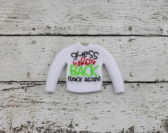 Elf Return Shirt/Sweater: 12" Doll Clothes, Christmas Elf Accessories