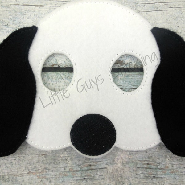 Black and White Puppy Dog Mask, Felt Beagle Mask, Halloween Costume