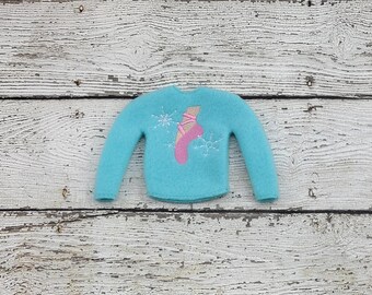 Handmade Ballet Elf Shirt Sweater Set, Festive Christmas Outfit for Dolls, Elf Costume prop