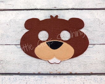 Whimsical Handmade Beaver Pretend Play Mask Costume for Kids Dress up Time.