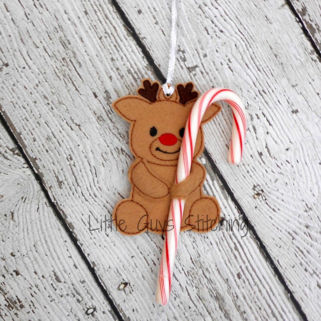 Reindeer Candycane Holder Ornament Candy Cane Holder Etsy