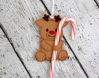 Reindeer Candycane Holder Ornament, Candy Cane Holder, Reindeer Ornament