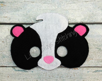 Skunk Children's Mask, Dress up, Theater, Pretend Play, Face Mask, Halloween, Children's Face mask, Birthday, Woodland animal,