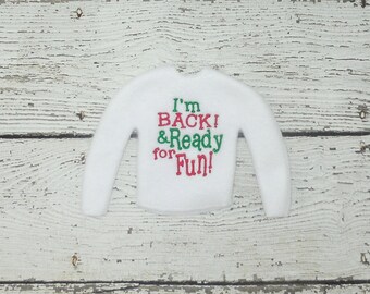 Festive Elf Doll Sweater - Handcrafted Christmas Elf Doll Fashion Outfit
