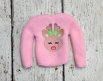 Reindeer Girl Elf Sweater, Christmas Elf Costumes and Clothing, Elf Props and Christmas Kits