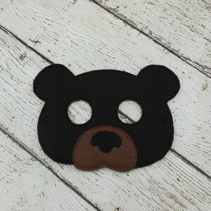 Bear Mask - Black Bear Mask - Woodland Bear - Animal Mask - Woodland Animal Mask - Childrens Mask - Kid Mask - Pretend Play - Birthday Party