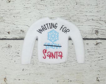 Waiting for Santa Elf Doll Sweater- Festive Handcrafted Family Tradition Accessory